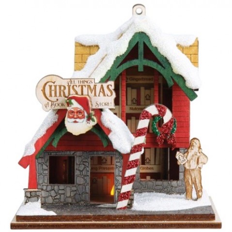 Ginger Cottages Wooden Ornament - Christmas Book Store - TEMPORARILY OUT OF STOCK